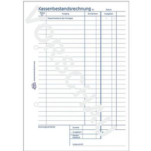 Produktbild für Kassenbuch Zweckform 1218 Kassenbericht, A5