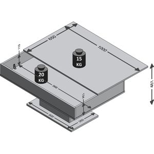 Produktbild für Couchtisch FMD-Möbel Avola 2, aus Holz, beton / weiß