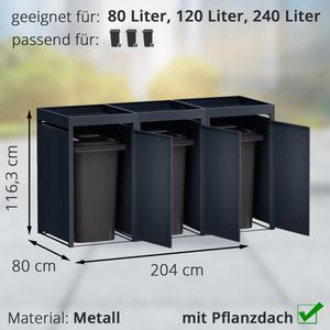 Produktbild für Mülltonnenbox Metzler MMB-2-3X, Metall