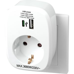Produktbild für Steckdosenadapter McPower 1300668, weiß