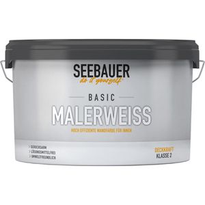 Seebauer-DIY Wandfarbe Basic-Malerweiß, weiß, Dispersionsfarbe, matt, 10 Liter