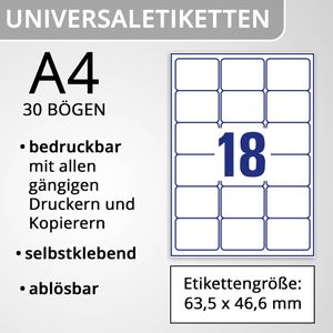 Produktbild für Universaletiketten Zweckform L6025REV-25, weiß