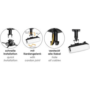 Produktbild für Beamer-Deckenhalterung myWall H16-1EWL, weiß