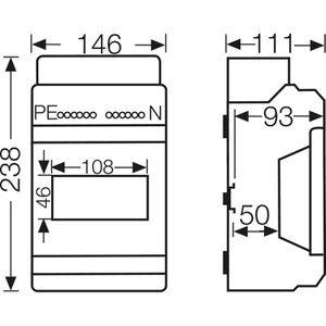 Produktbild für Sicherungskasten Hensel KV 1506, IP54 für Feuchtraum