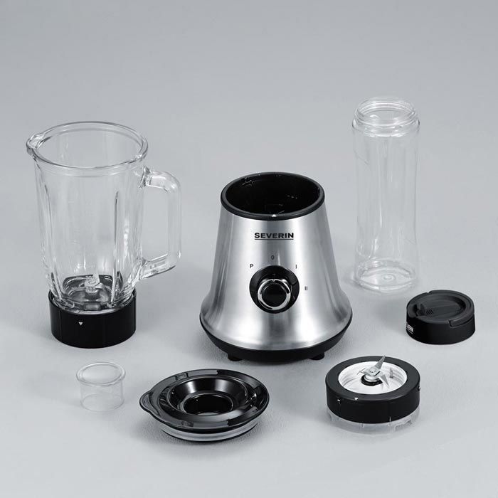 Severin Standmixer SM 3737 Multimixer, 500 Watt, aus Glas, silber