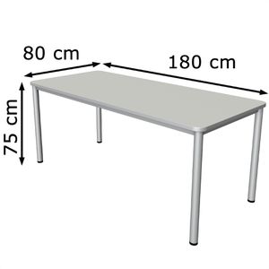 Produktbild für Schreibtisch Kerkmann Prime 11040711, lichtgrau / silber