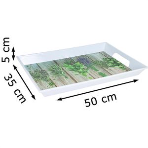 Produktbild für Serviertablett Zeller Kräuter 26635 eckig, 50x35cm