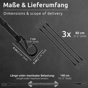 Produktbild für Gepäckspanner ECENCE 72010105, mit Karabiner