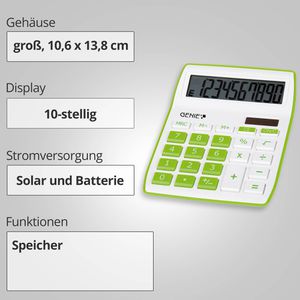 Produktbild für Taschenrechner Genie 840G, weiß/grün