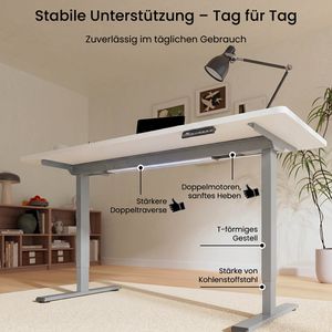 Produktbild für Schreibtisch FlexiSpot E1S Pro, weiß / grau