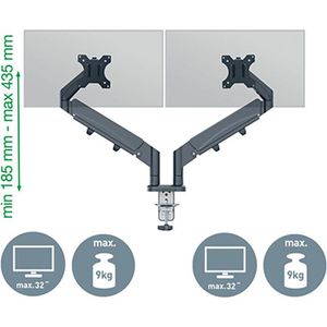 Produktbild für Monitorhalterung Leitz Ergo Dual, VESA 75x75 &amp; 100x100 mm