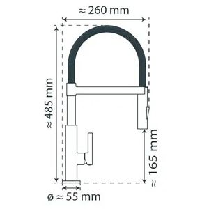 Produktbild für Küchenarmatur Schütte Miami, schwarz / chrom