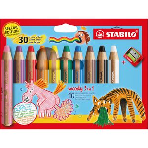 Buntstifte Stabilo woody 3 in 1 Geburtstagsedition, 880/10-3