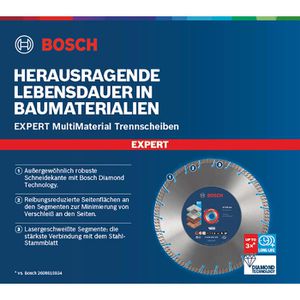 Produktbild für Trennscheibe Bosch Expert MultiMaterial, Bohrungs-Ø 25,4 mm