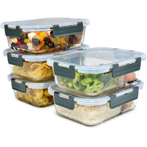 Frischhaltedose uandu mit 2 Fächern, aus Glas