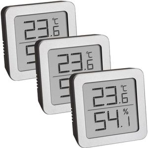 TFA Thermometer 95.2019.54 innen, digital, mit Hygrometer, 3 Stück