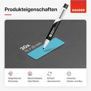 Produktbild für Magnetschilder Gauder ME-75x25, blau