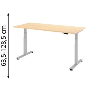 Produktbild für Schreibtisch Hammerbacher XDSM 19, ahorn / silber