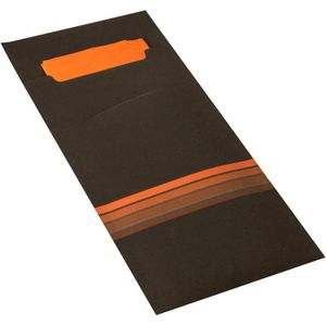 Produktbild für Bestecktaschen Papstar Stripes, schwarz / orange