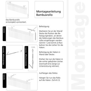 Produktbild für Rollo Liedeco Bambus, lichtdurchlässig, kirschbaum