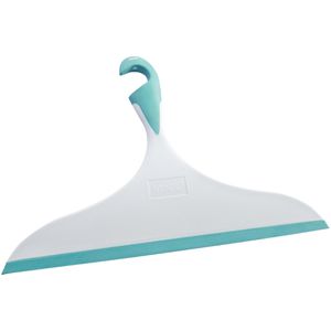 Produktbild für Duschabzieher Wenko XXL Loano, aus Kunststoff, weiß / blau