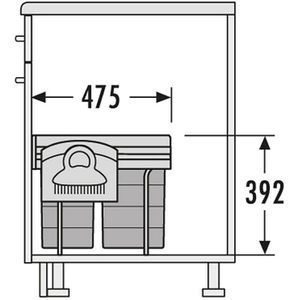 Produktbild für Einbaumülleimer Hailo AS Raumspar Tandem Comfort