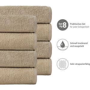 Produktbild für Handtuch NatureMark Frottier, sand-beige, 50 x 100 cm