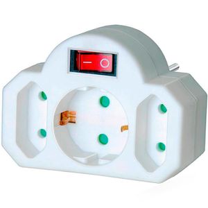 Steckdosenadapter Brennenstuhl weiß, mit Schalter