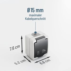 Produktbild für Steckdose Greate Feuchtraum, IP44, Aufputz