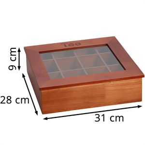 Produktbild für Teebox APS 11776, für Teebeutel, dunkelbraun, aus Holz