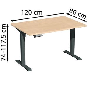 Produktbild für Schreibtisch Geramöbel Elevate Home, buche / anthrazit