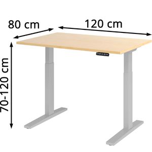 Produktbild für Schreibtisch Hammerbacher XMKA 12, ahorn / silber
