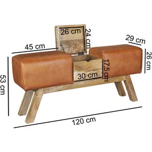Produktbild für Sitzbank Wohnling WL5.098, Turnbock, mit Stauraum, bis 200 kg