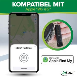 Produktbild für Bluetooth-Tracker InLine KeyFinder mit Licht, für iOS
