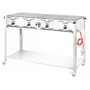 Produktbild für Gasgrill Hendi Grill-Master Quattro, 154908, silber, 4 Brenner