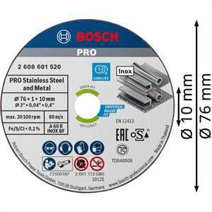 Produktbild für Trennscheibe Bosch PRO Stainless Steel and Metal, Bohrung 10mm