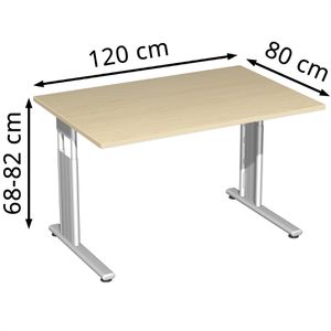 Produktbild für Schreibtisch Geramöbel Flex S-617102-AS, ahorn / silber