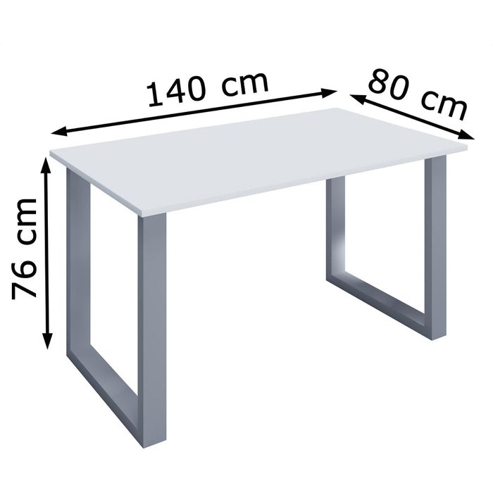 VCM Schreibtisch Lona, 914771, weiß, Maße: 140 x 80cm - Böttcher AG