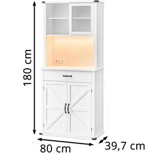 Produktbild für Küchenschrank Vasagle BBK363W21V2, weiß, (BxH) 80 x 180 cm