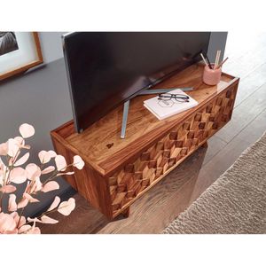 Produktbild für Lowboard Wohnling WL6.558, aus Massivholz, grifflos, sheesham