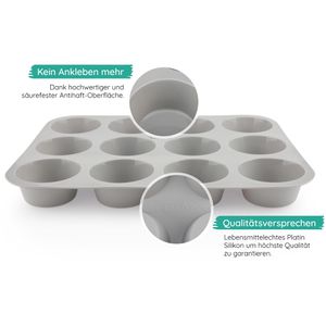 Produktbild für Backform Backefix Flexi MF12F, für 12 Muffins, aus Silikon