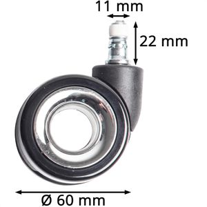 Produktbild für Stuhlrollen CLOUVOU PhantomWheels, 5 Stück