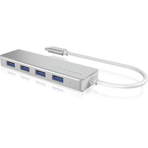 USB-Hub ICY-BOX IB-HUB1425-C3, grau, mit Metallgehäuse