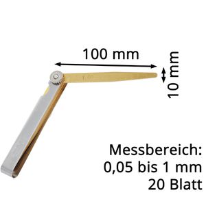 Produktbild für Fühlerlehre Helios-Preisser 0607403, aus Messing