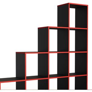 Produktbild für Bücherregal Vicco 84102, schwarz / rot