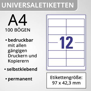 Produktbild für Universaletiketten Europe100 ELA039, weiß