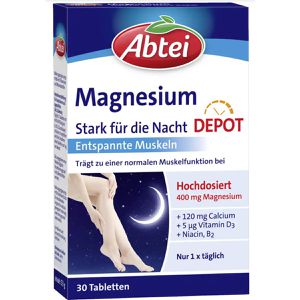 Magnesium Abtei Stark für die Nacht, 30 Tabletten