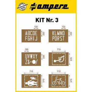 Sprühschablone AMPERE KIT Nr. 3 Buchstaben & Symbole