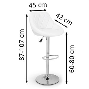 Produktbild für Barhocker Tresko BH-007, drehbar mit Lehne