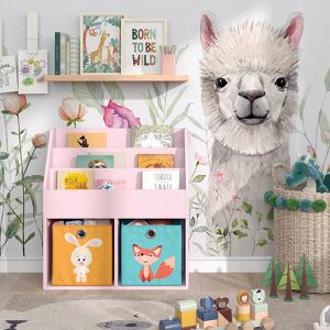 Produktbild für Bücherregal Vicco Luigi, rosa, mit 2 Faltboxen
